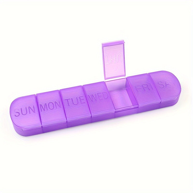 1pc New Design Portable Weekly 7 Compartment Pill Box, 7 Days Pill Storage Case Pill Organizer, For Fish Oil/Vitamins/Tablets Storage