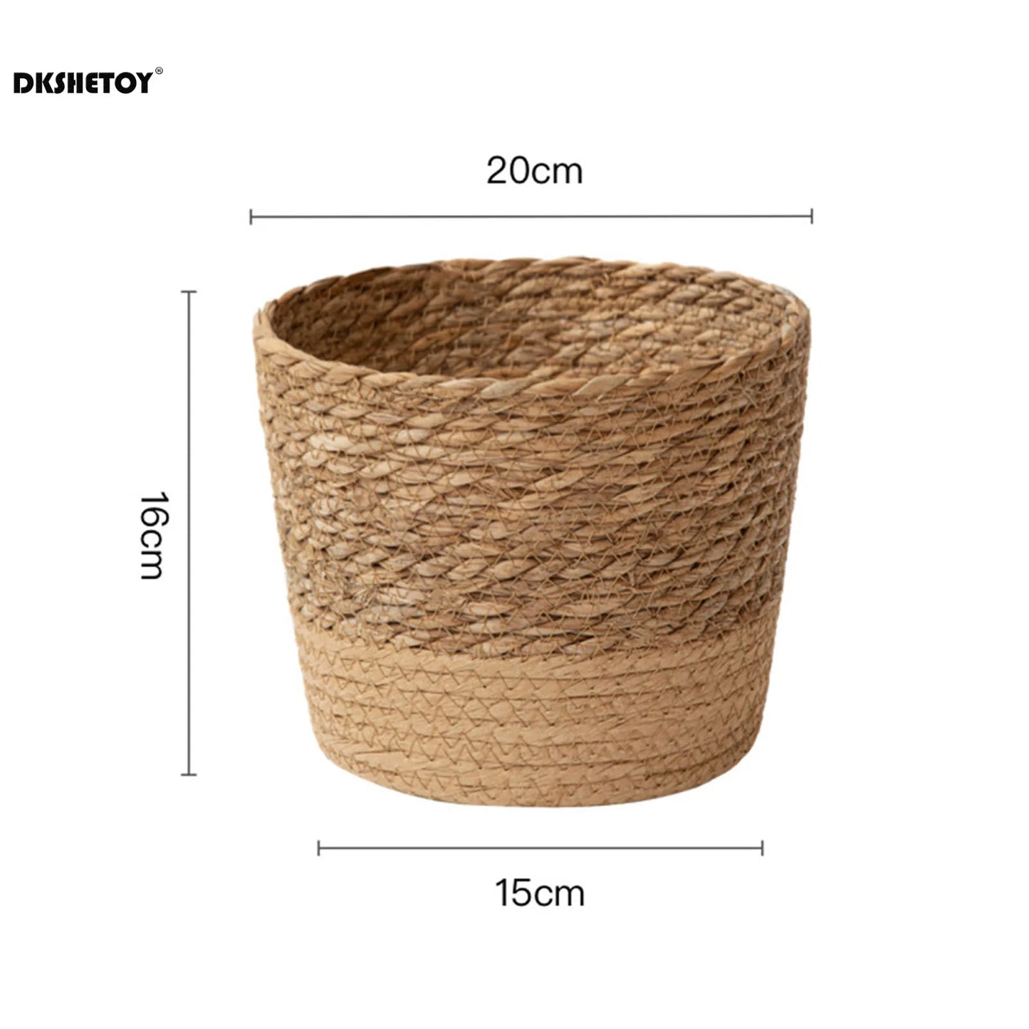 Natural seaweed woven flowerpot Vintage Style Flower Basket Large Capacity Straw Woven Planter for Family Friend Neighbor Gift