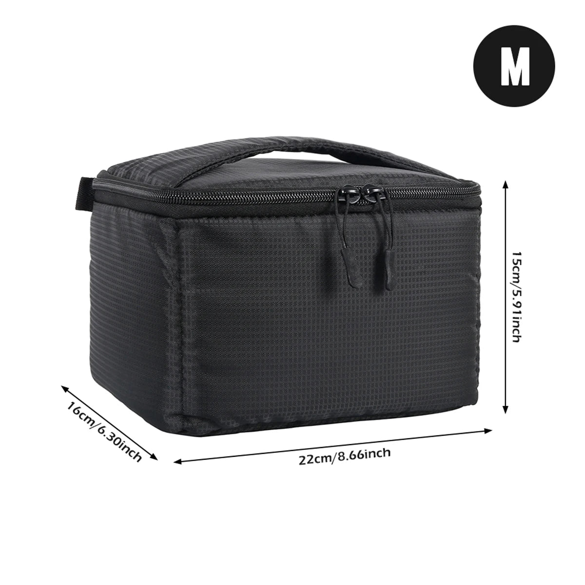 Thickened Camera Bag with Zipper and Handle Waterproof Breathable Camera Case Removable Liners for Outdoor Travel Use 34x22x17CM