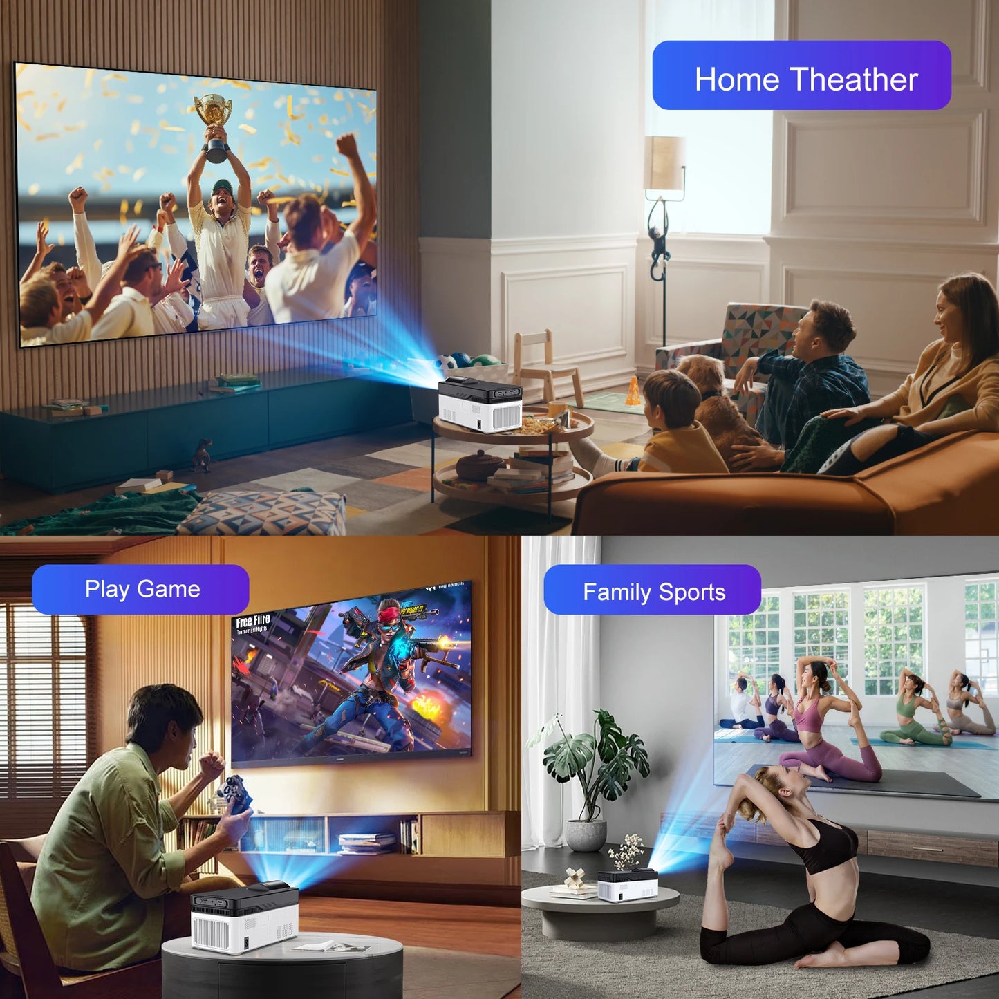 Magcubic Ultra Short Throw HY450 Projector With Auto Offset 1080P 8K Electronic Focus 900 ANSI WiFi6 BT5.4 Allwinner H716 Voice