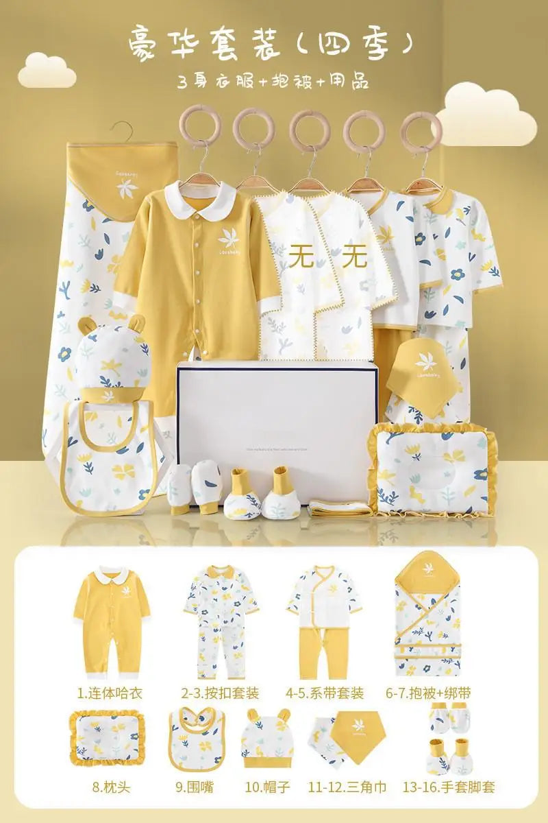 Pure Cotton Newborn Clothes Baby Gift Cotton Baby Set 0-12 Months Spring Winter Kids Clothes Suit Baby Girl Unisex Set No Box