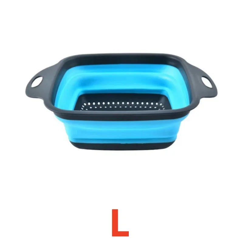 Silicone Folding Drainer Basket Fruit Vegetable Foldable Colander Kitchen Strainer For Food Pasta Kitchenware Drain Device