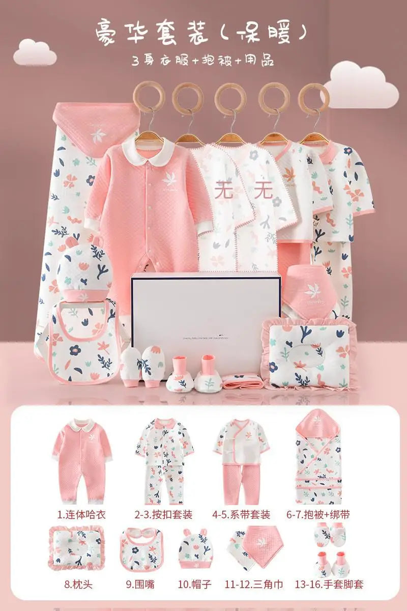 Pure Cotton Newborn Clothes Baby Gift Cotton Baby Set 0-12 Months Spring Winter Kids Clothes Suit Baby Girl Unisex Set No Box