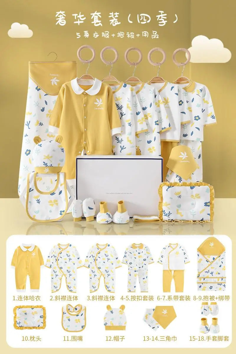 Pure Cotton Newborn Clothes Baby Gift Cotton Baby Set 0-12 Months Spring Winter Kids Clothes Suit Baby Girl Unisex Set No Box