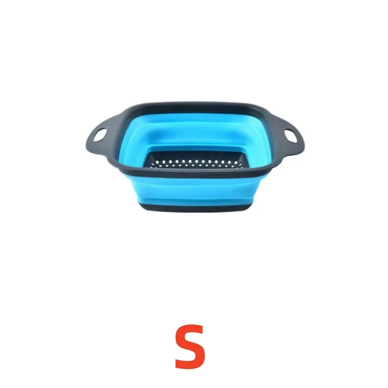 Silicone Folding Drainer Basket Fruit Vegetable Foldable Colander Kitchen Strainer For Food Pasta Kitchenware Drain Device