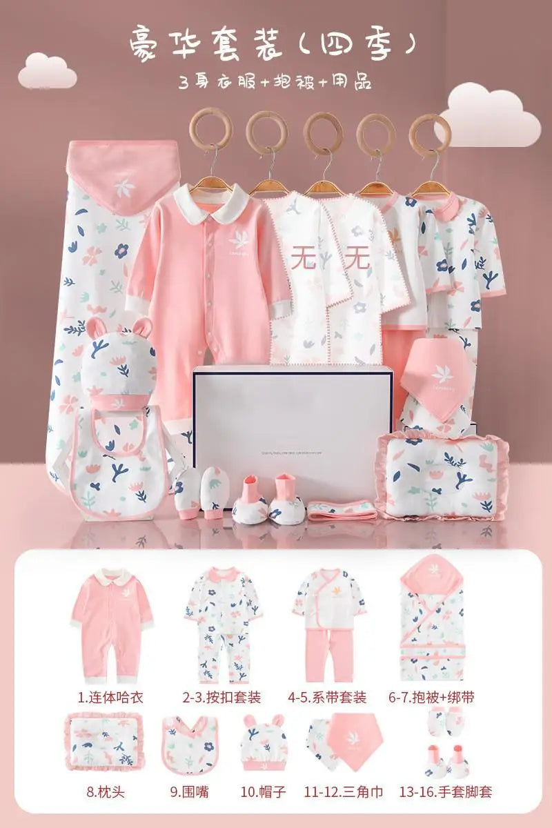 Pure Cotton Newborn Clothes Baby Gift Cotton Baby Set 0-12 Months Spring Winter Kids Clothes Suit Baby Girl Unisex Set No Box