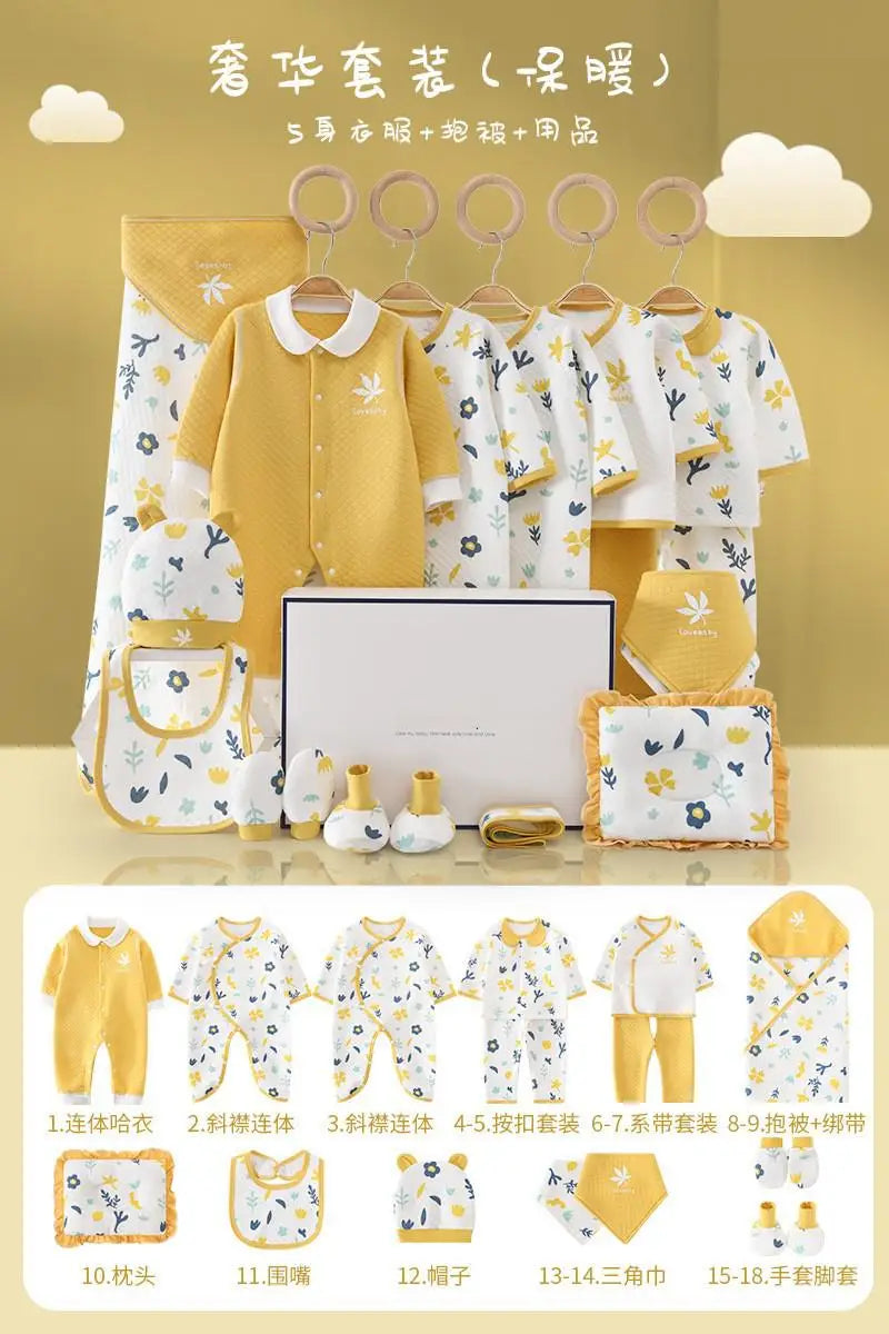 Pure Cotton Newborn Clothes Baby Gift Cotton Baby Set 0-12 Months Spring Winter Kids Clothes Suit Baby Girl Unisex Set No Box