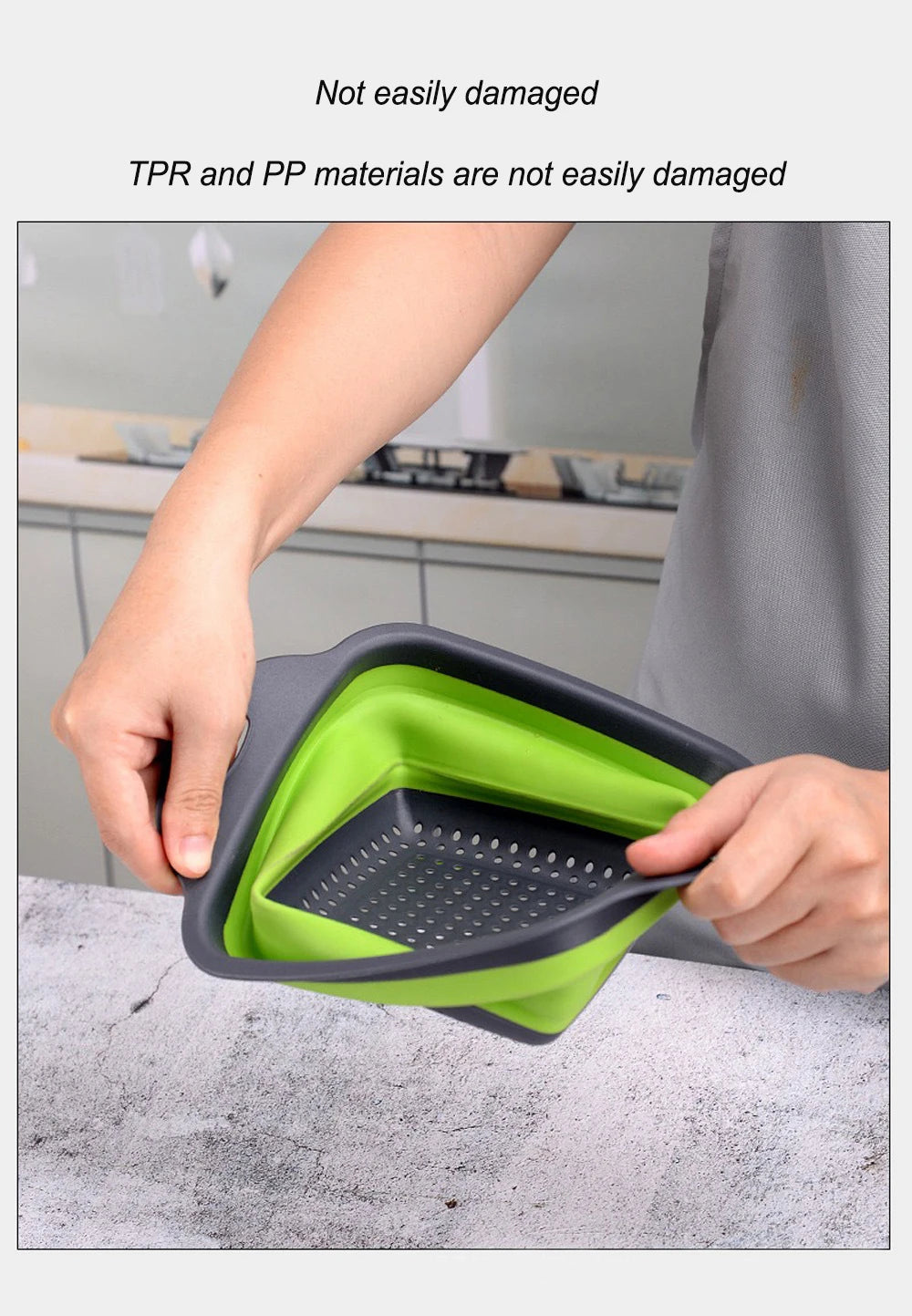 Silicone Folding Drainer Basket Fruit Vegetable Foldable Colander Kitchen Strainer For Food Pasta Kitchenware Drain Device