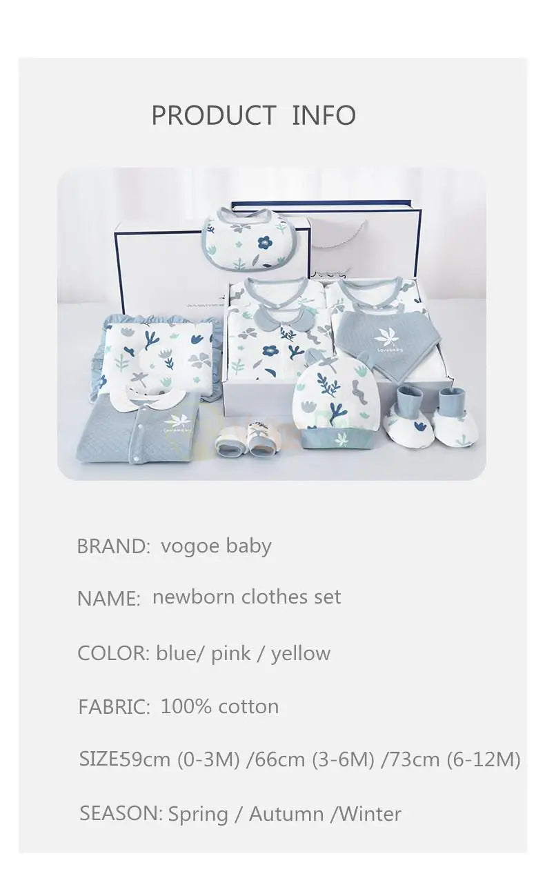 Pure Cotton Newborn Clothes Baby Gift Cotton Baby Set 0-12 Months Spring Winter Kids Clothes Suit Baby Girl Unisex Set No Box