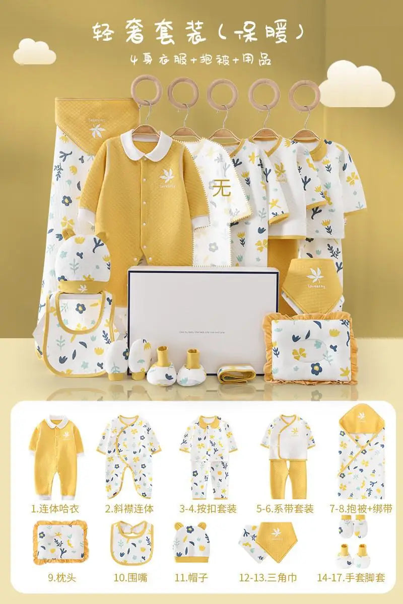Pure Cotton Newborn Clothes Baby Gift Cotton Baby Set 0-12 Months Spring Winter Kids Clothes Suit Baby Girl Unisex Set No Box