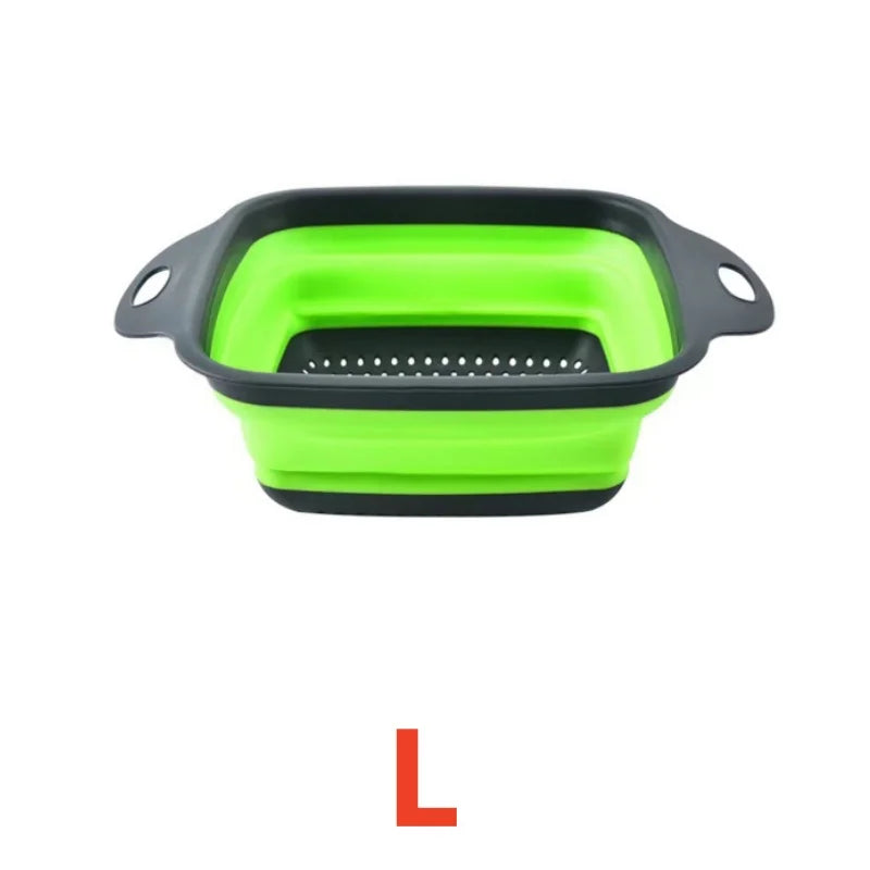 Silicone Folding Drainer Basket Fruit Vegetable Foldable Colander Kitchen Strainer For Food Pasta Kitchenware Drain Device