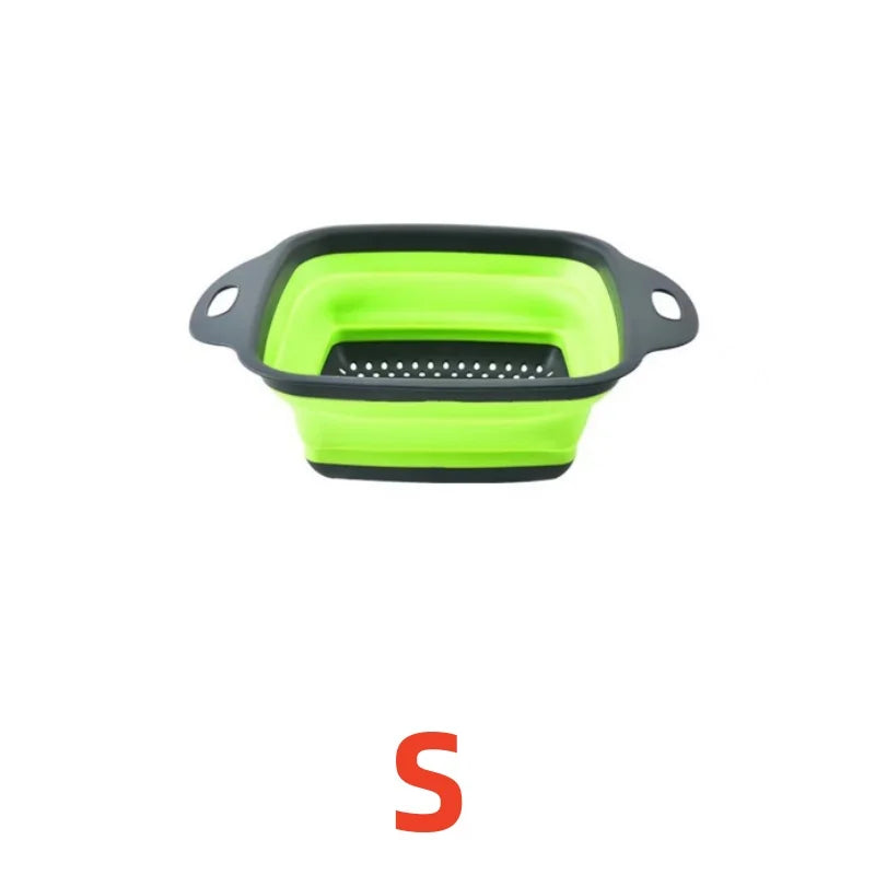 Silicone Folding Drainer Basket Fruit Vegetable Foldable Colander Kitchen Strainer For Food Pasta Kitchenware Drain Device