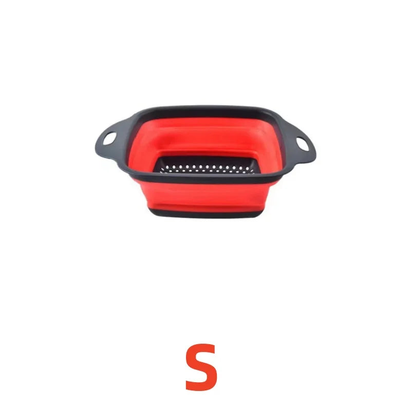 Silicone Folding Drainer Basket Fruit Vegetable Foldable Colander Kitchen Strainer For Food Pasta Kitchenware Drain Device