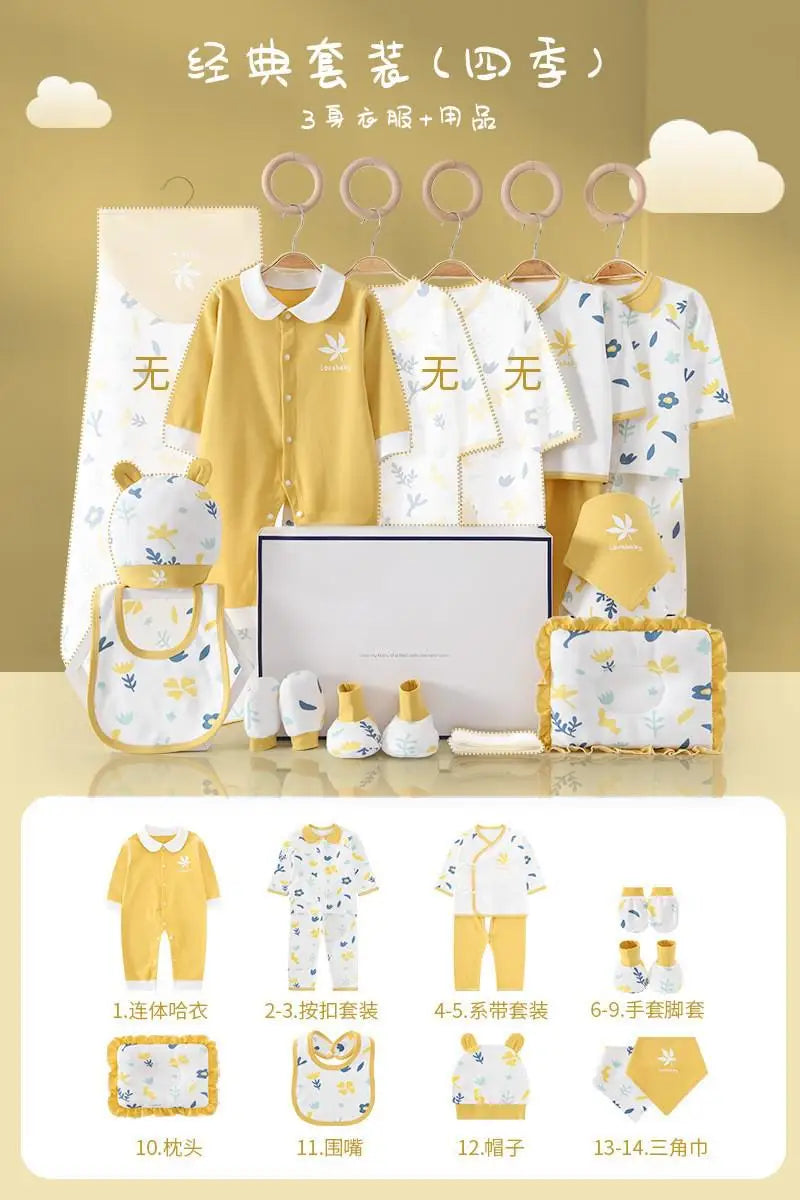 Pure Cotton Newborn Clothes Baby Gift Cotton Baby Set 0-12 Months Spring Winter Kids Clothes Suit Baby Girl Unisex Set No Box