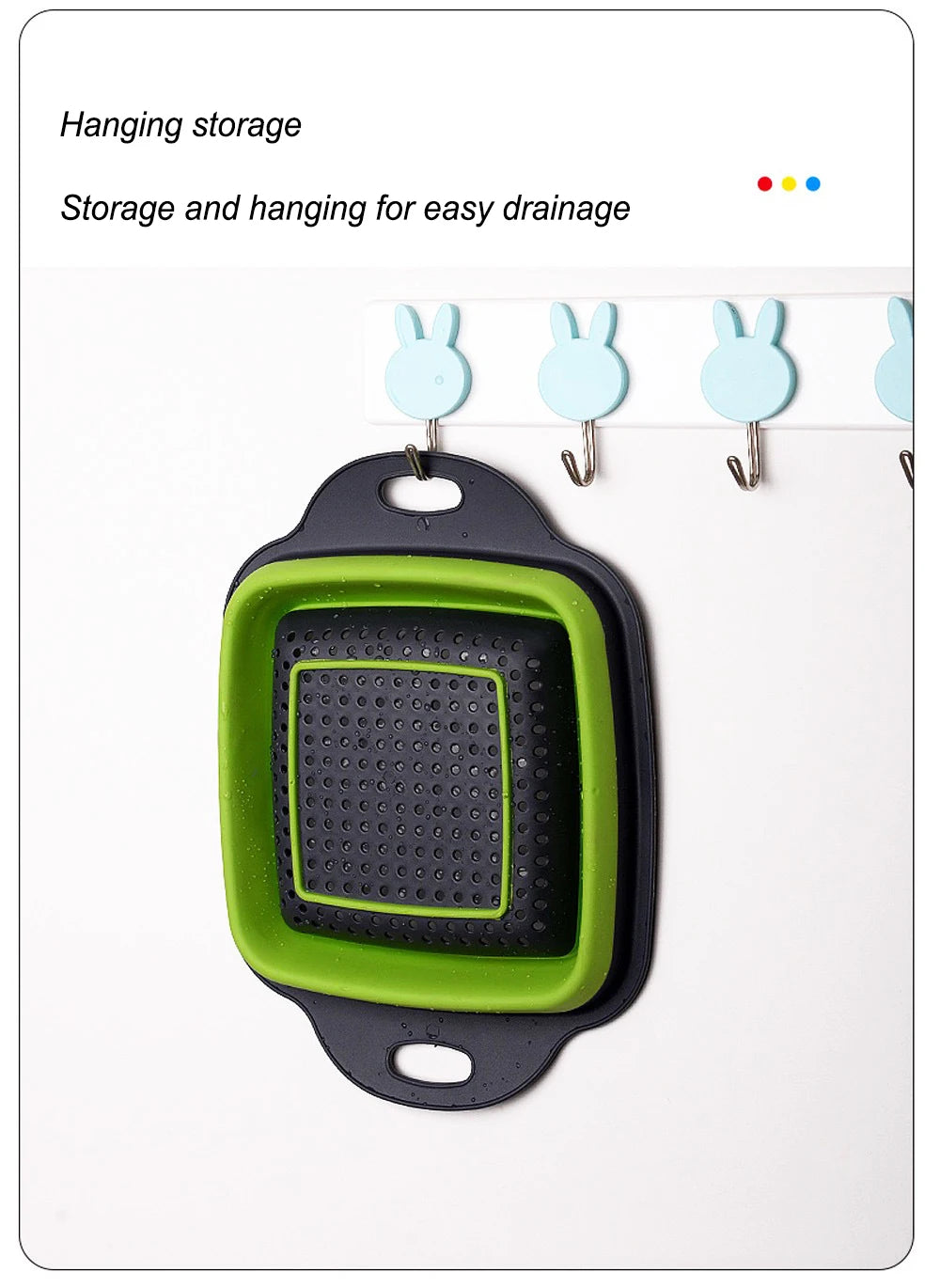 Silicone Folding Drainer Basket Fruit Vegetable Foldable Colander Kitchen Strainer For Food Pasta Kitchenware Drain Device