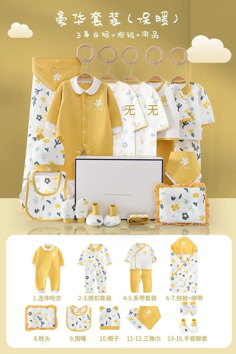 Pure Cotton Newborn Clothes Baby Gift Cotton Baby Set 0-12 Months Spring Winter Kids Clothes Suit Baby Girl Unisex Set No Box